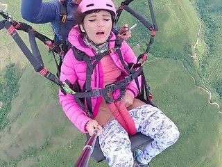 SQUIRTING While PARAGLIDING In 2200 M Above The Sea ( 7...