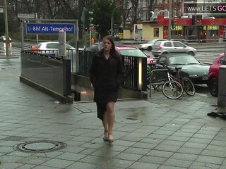 Hot girl gets bound by lover on the streets