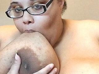 Licking My Nipples and Playing with My Pussy