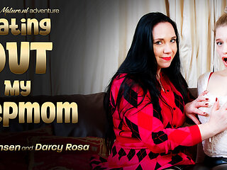 Lesbian Darcy Rosa Is Eating Out Her Stepmom Kjirsten Jensen's Wet Pussy