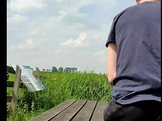 Twink in Red Chucks Nude on Public