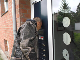 Redhead natural-looking MILF shakes her big ass while getting fuck from her men