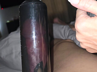 Pumped cock stretches my sensitive milf pussy close up