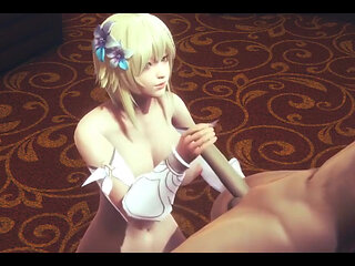 Genshin Impact Hentai - Lumine Handjob and 69 - Japanese Asian Manga Anime Game Porn