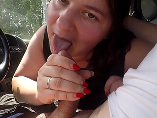 Stepsis with Deep Blowjob to He Drive Her Home