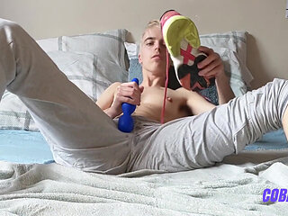 Wet Ftm Smells His Dirty Sneakers and Cums