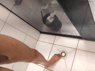Sensual Shower Tease Big Hard Cock Twirling & Stroking