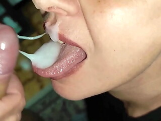 Blowjob Cum in Mouth &amp_ Cum Facial Amateur Mature MILF