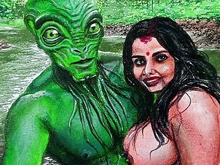 Erotic Art Or Drawing Of Sexy Indian Desi Bhabhi in Lov...