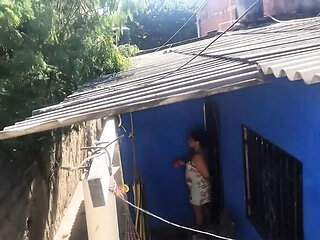 Chubby Latina begs for rough sex with older neighbor at home - creampie finish!