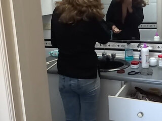 Stepson Records Me While I Dress and Show off in Lingerie, He Wants to Fuck Me