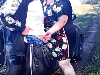 Stepmom Helps Me Pee Then Sucks My Dick in Public - Zona901 Russian MILF