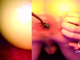 Split Screen Look inside Lina'_s Gaping Ass with Eggs