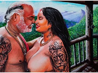 Erotic Art Or Drawing Of Sexy Desi Indian Woman in Hone...