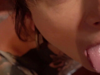 She Asked for a Blowjob! Tattoed Hottie Sucking Big Cock