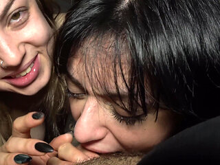 Keila Got Creampied and Steff Wanted to Swallow My Cum! Double Blowjob