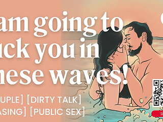 ASMR Audio Porn: Public Couple Beach Fuck in the Waves - Teasing &amp_ Dirty Talk - Erotic Audio Roleplay for Women
