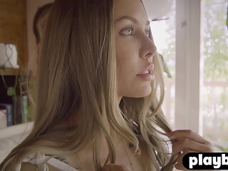 Hot blonde girl Nicole Aniston exposed stunning body and put big ass in the first plan