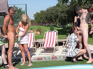 Group of Naughty Young Friends Having Fun