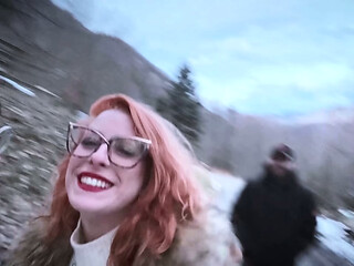 Naughty Snow Vlog: A Surprise Guest with a Real Craving for Cum
