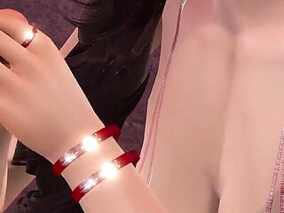 Handjob From Big Tits and Perfect Body Slut - Cumshot in Her Mouth 3D Animation