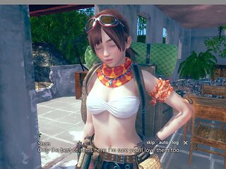 Cherry Santa goes wild on a desert island in this hentai adventure