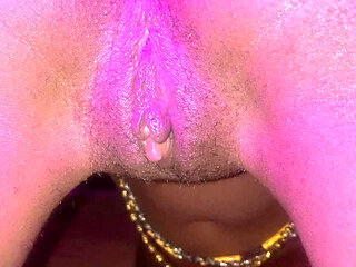 Hot ebony babe pussy licking moment back view