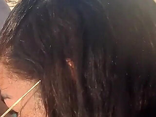 MILF Sucks Cock and Swallows Cum on the Beach POV