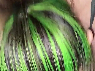 Green Haired Wife Sucks and Fucks