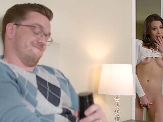 A young girl, Natalie Brooks, was caught in a compromising situation on the bed.