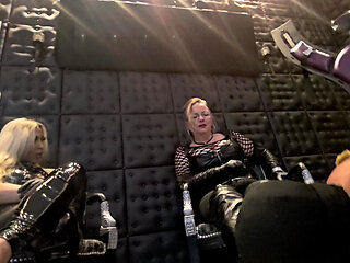 Sheela Sinner & Monika Schmidt Sph Blowjob Instruction Spitting Food Crushing Bootworship Verbal Humiliation Part 2