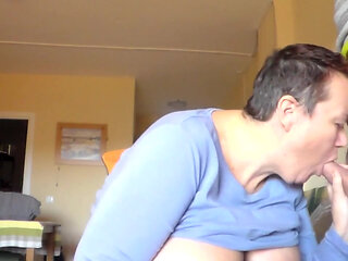 John is fucking Jen's mouth with his hard cock