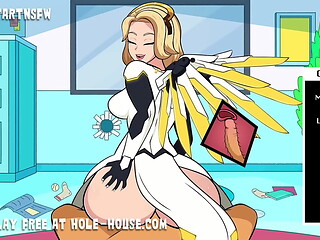 Mercy [Overwatch] Full Scene Creampie Compliation Moaning Orgasms - Hole House Game [Rule 34, Hentai, Cartoon]
