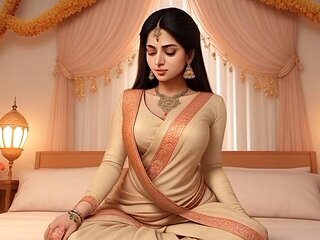 Steamy 3D animation of a desi village featuring a seductive Indian aunty