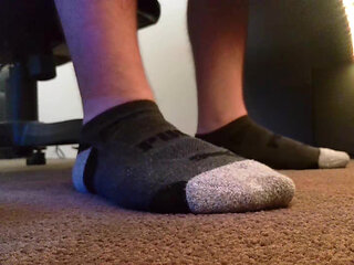 Under Desk Sock Tease