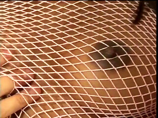 Black c-cup hottie gets off being double-penetrated by two white dudes