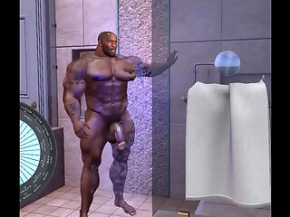 shower cam catches ultra hunk james harrison naked