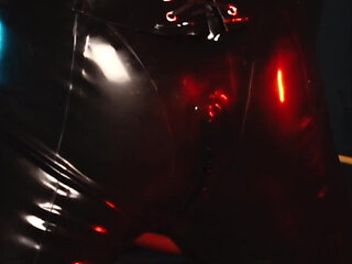 German Latex Slut is Bound and gagged and gets a spanking session