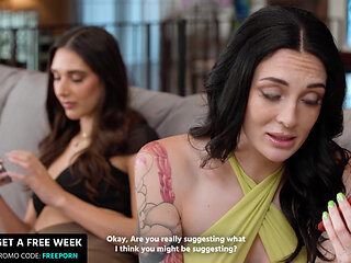 GIRLSWAY - Charlotte Sins Has Affair With Stepsister-In-Law Aria Sloane While On Call With Her Wife