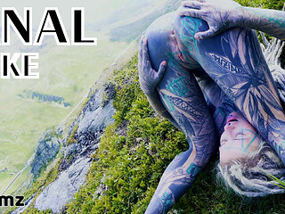 Tattooed couple OUTDOOR ANAL POV fuck