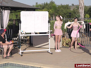 Push-ups test their strength in this wild strip game