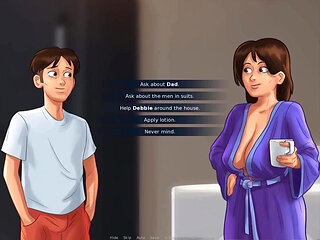 Summertime saga:  stepson jerks off thinking about his stepmom ep 48