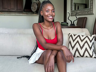 Gorgeous Black Model HARDCORE FUCKED By BWC In Amateur Couch Casting