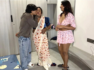 Indian Stepsister Threesome Fuck with Big Tits Friend - Hot Homemade Hindi Sex