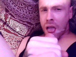 Cum in own mouth
