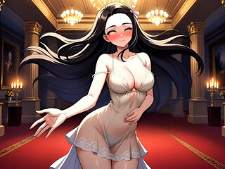 Nezuko Sensual Lingerie Shower and Wet Pussy Play After Bath Hentai
