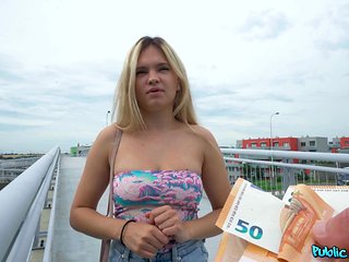 Adventurous Blonde The Flasher On The Bridge For Cash -...