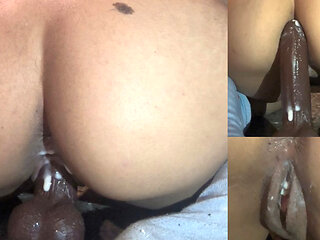 Horny Teen Stepdaughter Rides Stepdad's Big Black Cock Until He Cums Deep Inside