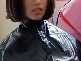 Lauren's shampoo cape fetish adventure, she wears them all