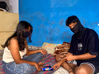 Stepsister gets full Hindi roleplay slimgirl on the pretext of playing mobile games